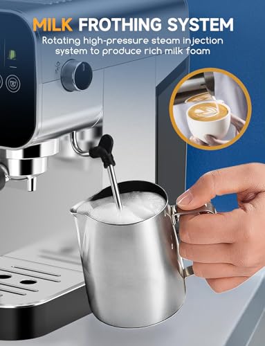 Aigostar Macchina Caffè Cialde, Compatibile con Cialde & Caffè Macinato, 0,9L, 1350W, 20 Bar, Schermo LCD Touch, Con Montalatte Elettrico Incorporato, Acciaio Inox, Macchinetta Caffe per Casa Ufficio - Dettaglio recensione 4