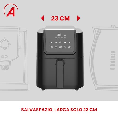 ARDES - ARFRYA10L Friggitrice Ad Aria FRIGGISANA INFINITY 5L - Friggitrice Ad Aria Slim Cavità XL Capacità 5 Litri Super Profonda - AirFryer con Display Digitale Touch e Timer 60' - Dettaglio recensione 4