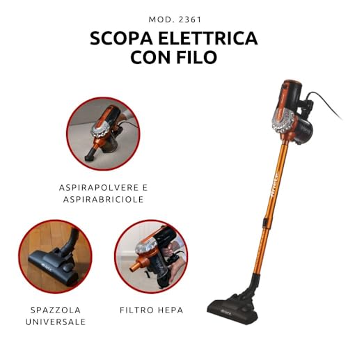 Ariete Handy Force 2361, Scopa elettrica, Arancione/Nero - Prova pratica