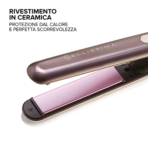 Bellissima Imetec Creativity B9 300 Piastra per Capelli, Styling Liscio o Mosso, Rivestimento in Ceramica, Regolazione Temperatura da 150°C a 230°C, Sistema Riscaldamento Rapido - Funzionalità e accessori