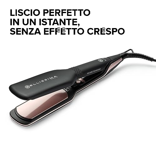 Bellissima Imetec XL ION, piastra per capelli lisci, piastre larghe, ionizzatore, rivestimento ceramica e cheratina, 5 temperature da 150 a 230°C, riscaldamento rapido, cavo 1,8 m - Prova pratica