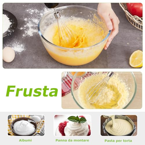 Bonsenkitchen Frullatore a Immersione Multifunzione 4 in 1, Minipimer in Acciaio Inox, 1000 W, 20 Velocità Regolabili, con Frusta, Tritatutto da 500 ml e Misurino da 700 ml, HB3203 - Dettaglio recensione 4