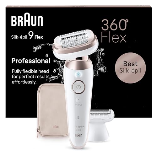 Braun Silk-épil 9 Flex Epilatore Elettrico Donna Con Testina Flessibile a 360° Per Epilazione Semplice, Wet & Dry, Pelle Liscia a Lungo, Idea Regalo, 9-030 3D, Bianco/Rosa - Design e materiali