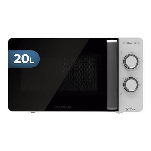 Cecotec Forno a Microonde ProClean 3010 da 20 Litri, 700 W, rivestimento Ready2Clean, tecnologia 3DWave, modalità scongelamento, 6 livelli di potenza, timer 30 minuti - Design e materiali