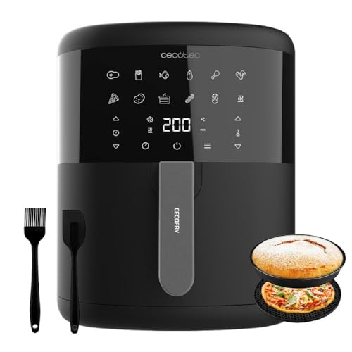Cecotec Friggitrice ad Aria Cecofry Bombastik 6000 Full. Air Fryer 1700 W, Capacità 6 L, Tecnologia PerfectCook, Regolazione della Temperatura e Del Tempo, Controllo Touch, 12 Modalità, Accessori - Design e materiali