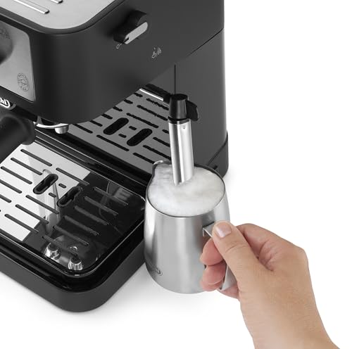 De'Longhi EC260.BK Macchina da Caffè Per Polvere o in Cialde E.S.E., Sistema Latte Manuale, Facile da usare, Serbatoio Estraibile da 1.1 L, Caldaia acciaio inox - Funzionalità e accessori
