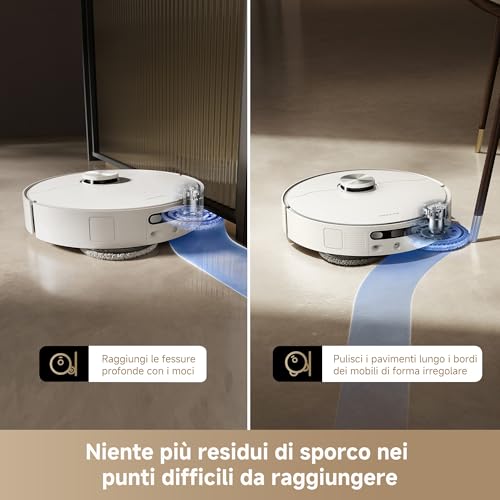 DREAME L40 Ultra AE Robot Aspirapolvere Lavapavimenti, Aspirazione 19.000 Pa, Auto-Pulizia dei Moci con Acqua Calda a 75°C, Diverse Spazzole e Moci Flessibili, Svuotamento Automatico - Dettaglio recensione 4
