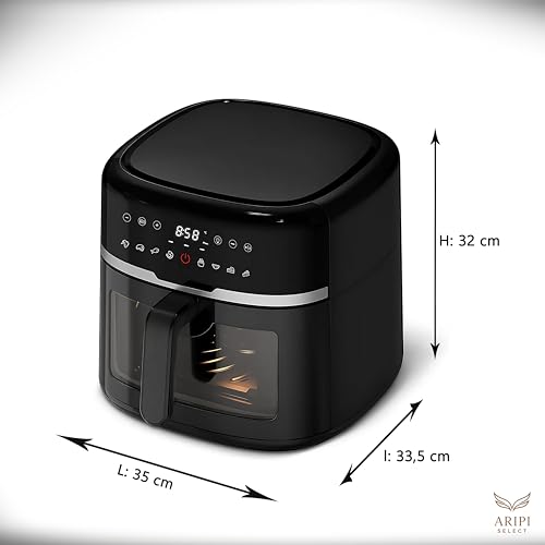 Friggitrice ad Aria 8 Litri XXL Digitale 1800 Watt Adler AD6318 – Airfryer 4 in 1 per 3-5 Persone, con 9 Programmi, Cestello Antiaderente, Display Touch + 100 Pz Carta Forno Omaggio (Nera, 8 Litri) - Dettaglio recensione 4