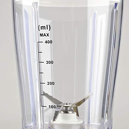 Girmi FR03 Frullatore Elettrico, 170W, 4 Lame In Acciaio INOX, 400 ml, Bianco - Funzionalità e accessori