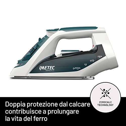 Imetec ZeroCalc Z1 2500 - Ferro da Stiro a vapore - Tecnologia Anticalcare -Piastra Acciaio Inox - 2200 Watt, Colpo Vapore 120 g - Tecnologia a risparmio energetico, Funzione Calc Clean - Prova pratica