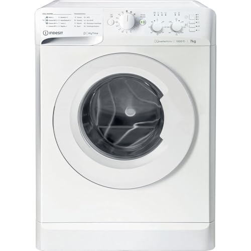 Indesit Lavatrice a libera installazione MTWC71296WIT Carica frontale 1200 giri/min, ampio cestello da 7 kg, inverter, veloce, efficiente, classe - Design e materiali