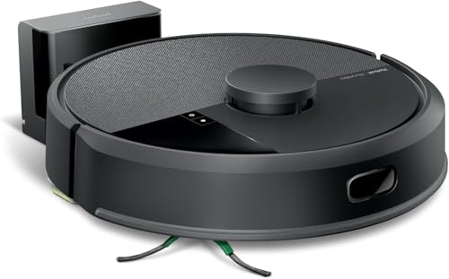 iRobot Roomba 105 Combo, Robot Aspirapolvere Lavapavimenti, Pulizia a 4 Fasi, Navigazione ClearView LiDAR, Rilevamento di Tappeti/Moquette, Pulizia Mirata, Controllo tramite App, Smoke - Design e materiali