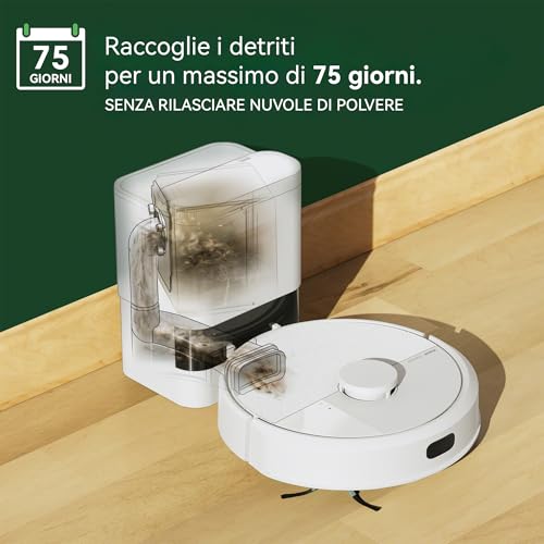 iRobot Roomba 105 Combo + Stazione Autosvuotamento, Robot Aspirapolvere Lavapavimenti, Navigazione ClearView LiDAR, Rileva Tappeti/Moquette, Pulizia Mirata, Controllo tramite App, Bianco - Dettaglio recensione 4