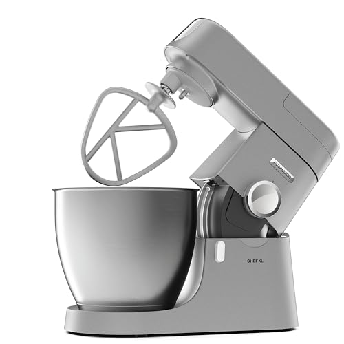 Kenwood KVL4100S Impastatrice Planetaria Chef XL con Ciotola da 6,7L, 3 Ganci di Miscelazione, Personalizzabile con oltre 25 Accessori Opzionali Acquistabili Separatamente, Potenza 1200W, Silver - Design e materiali