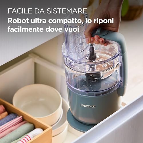 Kenwood MultiPro Go FDP22.130GY Robot Tritatutto da Cucina, Tagliaverdure Elettrico per Tritare, Tagliare, Grattugiare e Impastare con Accessorio Express Serve, Ciotola 1.3L, 650w - Dettaglio recensione 4