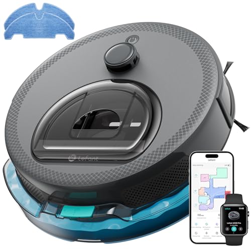 LEFANT M330Pro Robot Aspirapolvere Lavapavimenti con Mappatura, dToF Laser, 5000Pa Potente Aspirazione, Evitamento Ostacoli PSD, App/WiFi/Alexa, Zona Vietata, per Animali e Pavimenti Duri, Grigio - Design e materiali