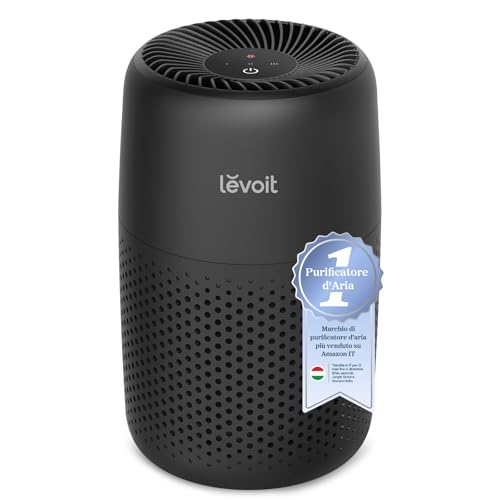 Levoit Core Mini Purificatore d’Aria con Filtro HEPA, Aromaterapia, Ultra Silenzioso 25 dB, 3 Velocità, Basso Consumo 7W, Per Allergie, Polvere, Peli di Animali, Nero - Design e materiali