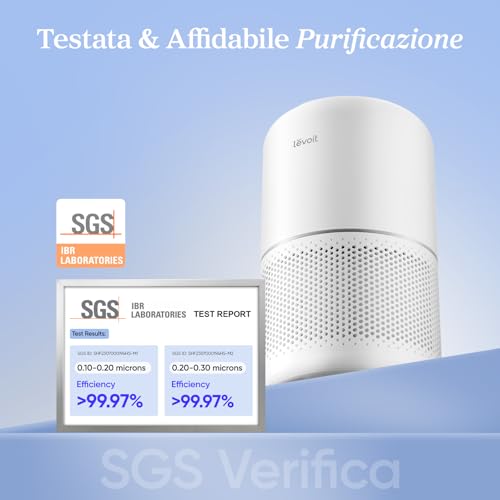 LEVOIT Purificatore d'Aria, Filtro HEPA per Allergie e Asma, Fino a 44m², 24dB, Depuratore Rimuove 99,97% di Polvere Pollini Peli Muffe Fumo Odori, Modalità di Sonno&Timer, per Casa Uffcio - Prova pratica