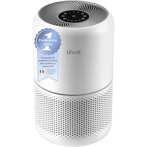 LEVOIT Purificatore d'Aria, Filtro HEPA per Allergie e Asma, Fino a 44m², 24dB, Depuratore Rimuove 99,97% di Polvere Pollini Peli Muffe Fumo Odori, Modalità di Sonno&Timer, per Casa Uffcio - Design e materiali