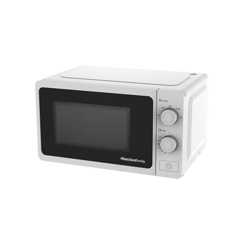 Melchioni Family Forno Microonde con Grill 20L, ONDA, Multifunzione, 800W, Regolazione Manuale, Funzione Grill, Timer 1-35 Min, Dimensioni 45,1x31,9x25,4 cm - Design e materiali