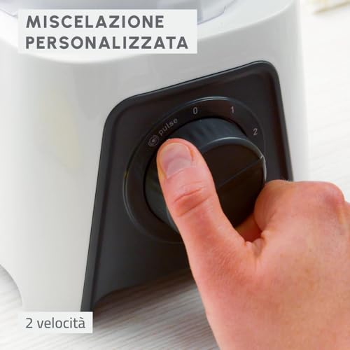 Moulinex Blendeo + Frullatore Elettrico, 450 W, 1.5 L, Tritatutto con 2 Velocità, Funzione Pulse e Tritaghiaccio, Blender Frullato, Etichetta Duraforce e Tappo Dosatore, Bianco, LM2C01 - Dettaglio recensione 4