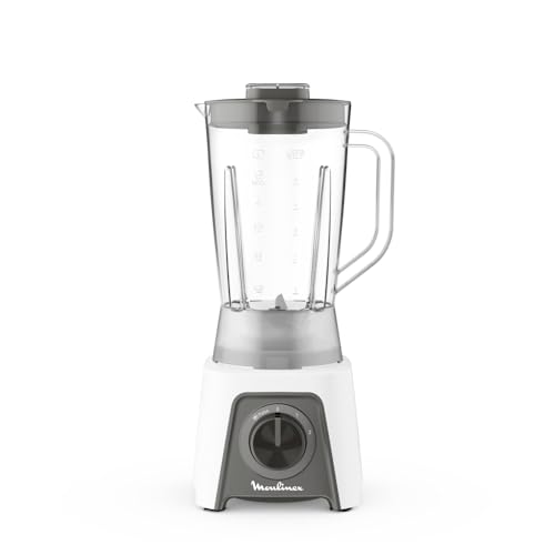 Moulinex Blendeo + Frullatore Elettrico, 450 W, 1.5 L, Tritatutto con 2 Velocità, Funzione Pulse e Tritaghiaccio, Blender Frullato, Etichetta Duraforce e Tappo Dosatore, Bianco, LM2C01 - Design e materiali
