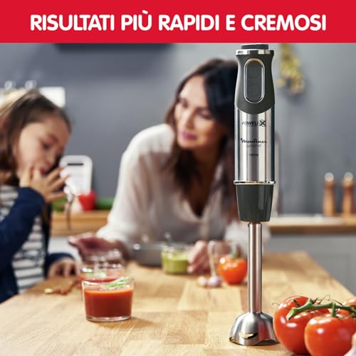 Moulinex DD6558 Quickchef 3in1 Frullatore a Immersione, 1000 W, Mixer con Tecnologia Powelix e 10 Velocità, 3 Accessori, Bicchiere 800 ml, Tritatutto 500 ml e Frusta, Lame in Acciaio Inossidabile - Prova pratica