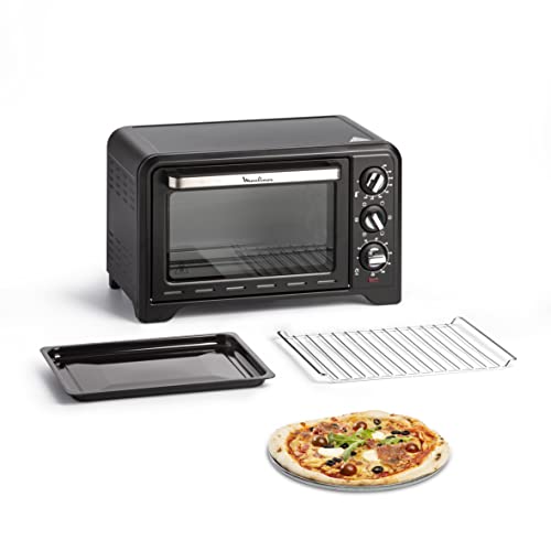 Moulinex OX444810 Optimo Forno Elettrico Ventilato 19 litri, Potenza 1380 W, Max 240°C, Forno per Pizza, Carne, Pesce, Dolci, con 6 Modalità di Cottura, Timer, 2 Accessori - Design e materiali