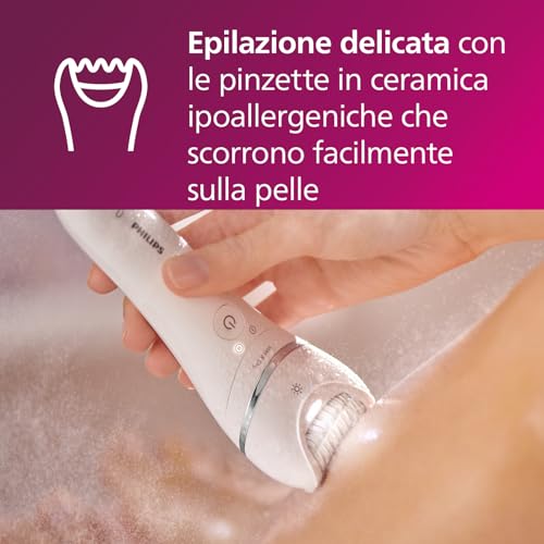 Philips Epilator Series 8000, dispositivo di epilazione Wet & Dry cordless per gambe e corpo con 6 accessori, rifinitore ed esfoliante corpo, modello BRE715/00 - Dettaglio recensione 4