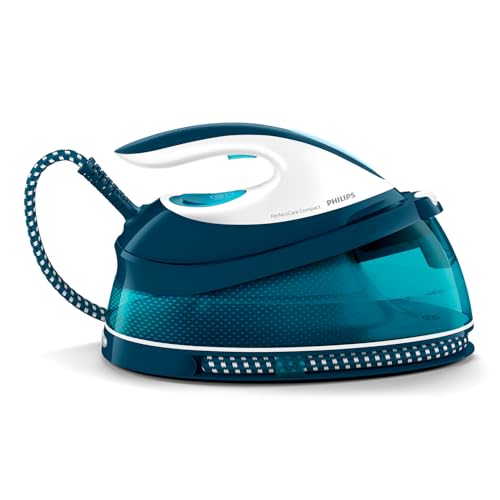 Philips PerfectCare Compact Ferro da Stiro con Caldaia - 2400W, Colpo di Vapore 400g, Pressione 6,5 Bar, Tecnologia OptimalTEMP, Serbatoio 1,5 l, Bianco/Blu (GC7844/20) - Design e materiali