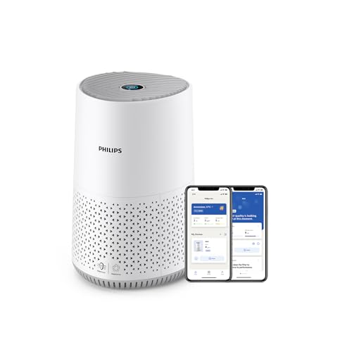 Philips Purificatore d'Aria Serie 600, Sensore Intelligente, ideale per le allergie, il filtro HEPA rimuove il 99,97% degli inquinanti, Copre fino a 44m2, controllo tramite App, Bianco (AC0651/10) - Design e materiali