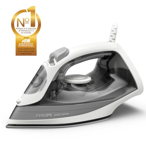 Philips Serie 2000 Ferro da stiro - Fino a 25g/min di vapore. 2000W. Serbatoio 250ml. 4 Impostazioni del vapore. Piastra in ceramica. Leggero per una stiratura rapida e facile. Grigio (DST2020/80) - Prova pratica