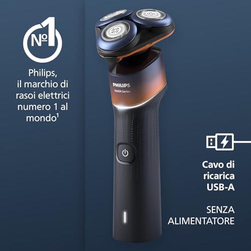 Philips Shaver 5000X Series Rasoio elettrico Wet and Dry tecnologia Skin Protect, testina flessibile a 360°, 1 ora di ricarica/ricarica rapida di 5 minuti, cappuccio a P, Arancione, modello X5012/00 - Dettaglio recensione 4
