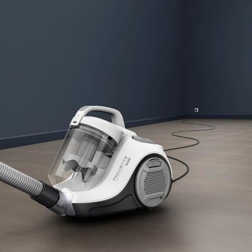 Rowenta Swift Power Cyclonic RO2917, Aspirapolvere a Traino Senza Sacchetto, Potenza 900 W, Motore Silenzioso, Serbatoio facile da Pulire, Bianco/Grigio - Dettaglio recensione 4
