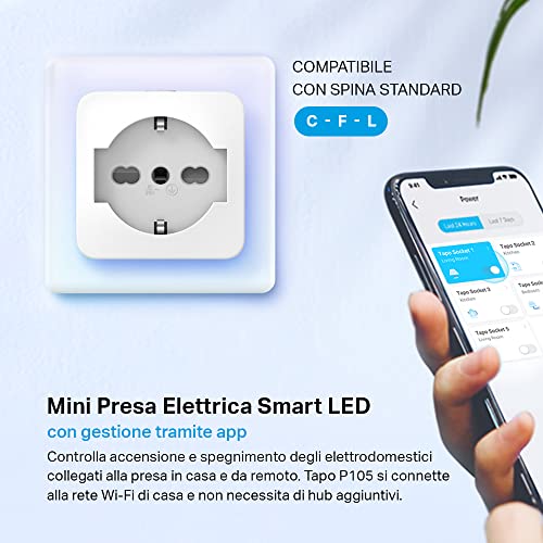 Tapo P105 - Presa Smart Italiana, WiFi Intelligente Smart Plug, Controllo Vocale, Compatibile con Alexa e Google Home, Controllo Remoto Tramite APP Tapo, Tempo di Preselezione - Prova pratica